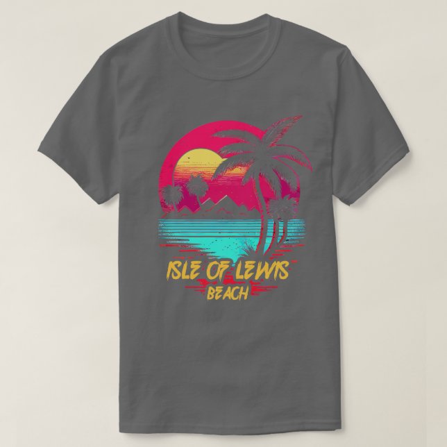 Retrowave Beach Isle of Lewis Beach T-Shirt (Design Front)