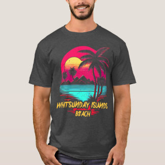 Retrowave Beach Whitsunday Islands Beach T-Shirt