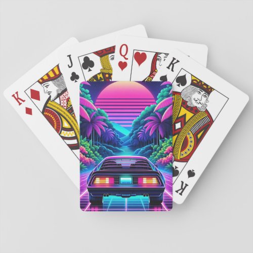 Retrowave Car Poker Cards