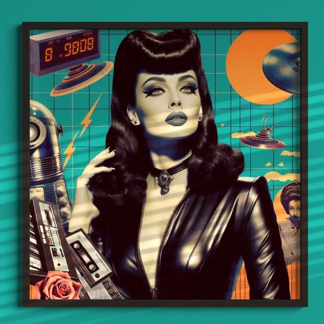 Retrowave Goth Woman Poster (Creator Uploaded)