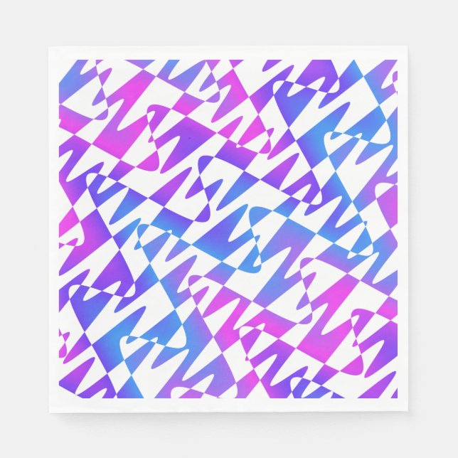 retrowave ripple - gradient twilight on white : napkins (Front)