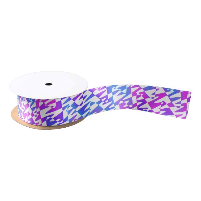 retrowave ripple - gradient twilight on white : satin ribbon (Spool)