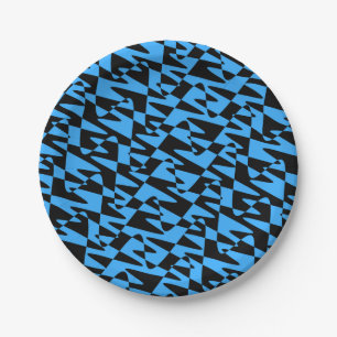 retrowave ripple - turquoise blue : paper plates