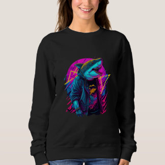 Retrowave Shark Cool Retro 80s Inspired Sweatshirt
