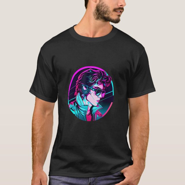 Retrowave Synthwave 80s Character For The Eighties T-Shirt (Front)