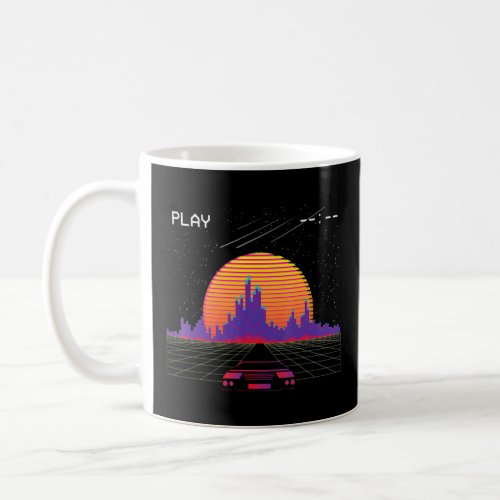 Retrowave Synthwave Sunset Fast Car Aesthetic  Coffee Mug