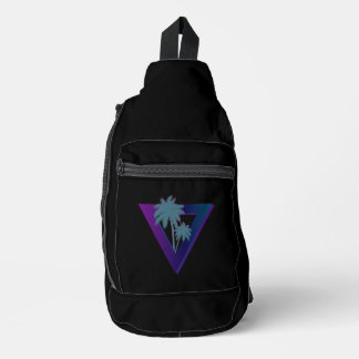 RETROWAVE TRIANGLE PALM TREES BAG