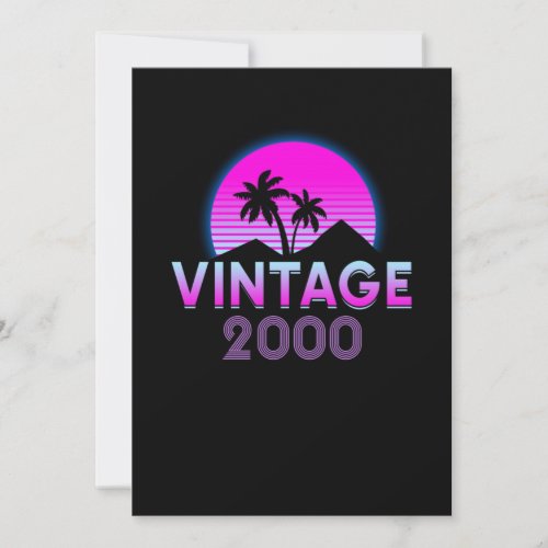 Retrowave Vintage 2000 Birthday Gift Idea Invitation