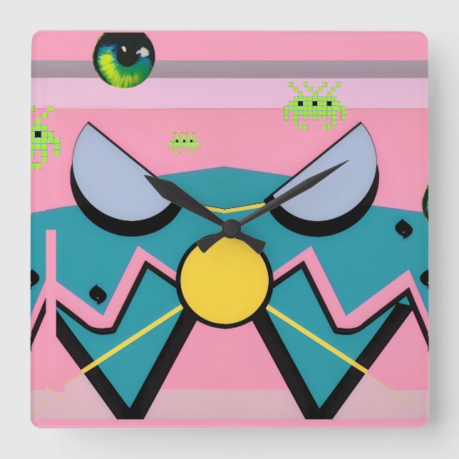 Retrowaves of Fame - Ken Gage Art Square Wall Clock (Front)