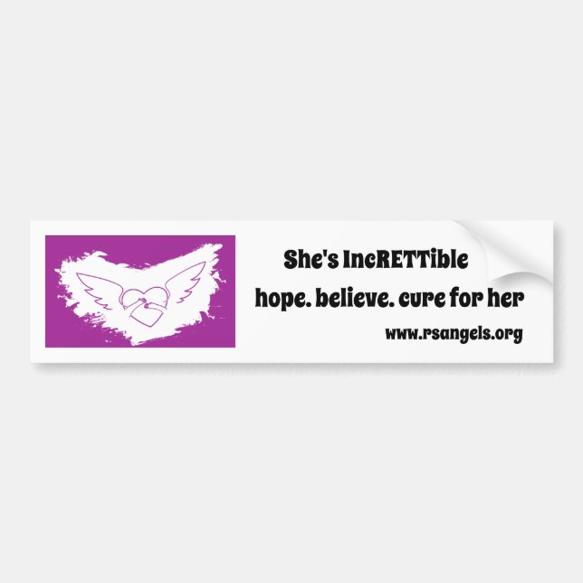 Rett Syndrome Angel Bumper Sticker for her (Front)