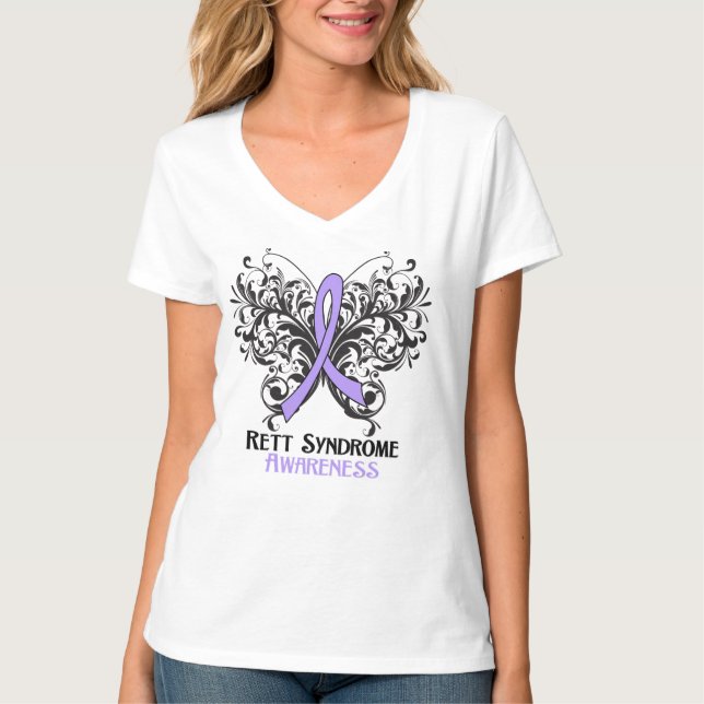 Rett Syndrome Awareness Butterfly T-Shirt (Front)