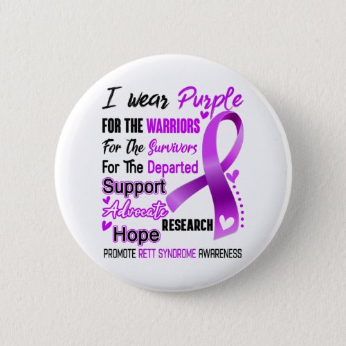 Rett Syndrome Awareness Month Ribbon Gifts Button