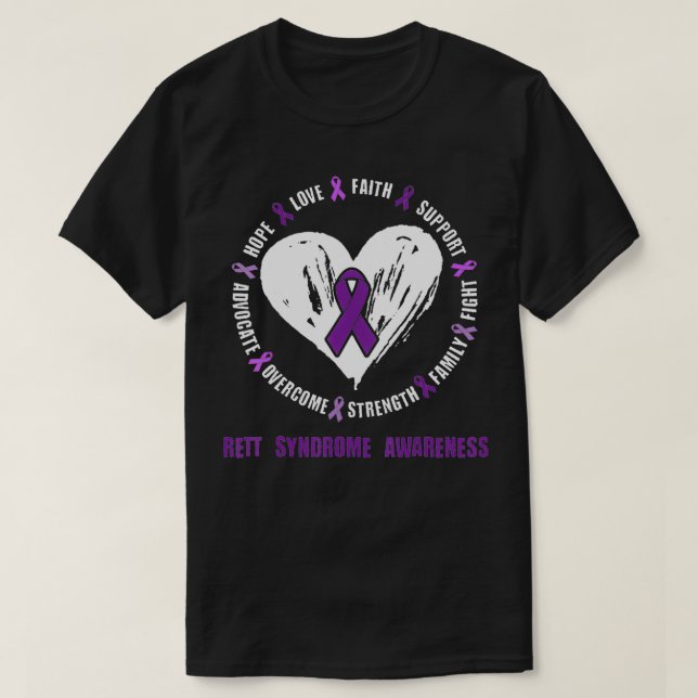 Rett Syndrome Awareness Rett Disorder Related Hear T-Shirt (Design Front)