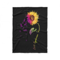 Rett Syndrome Awareness Sunflower  Fleece Blanket