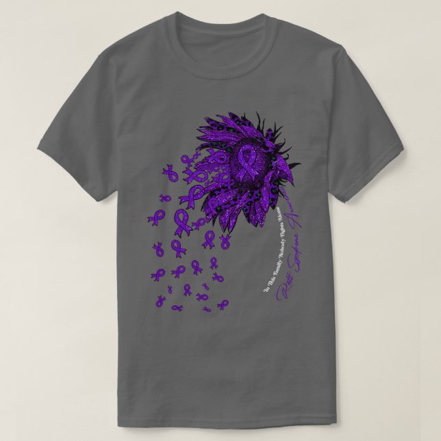 Rett Syndrome Awareness sunflower nobody fights al T-Shirt (Design Front)