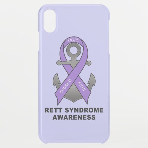 Rett Syndrome Awareness with Anchor of Hope iPhone XS Max Case