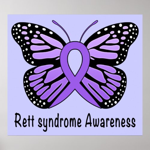 Rett syndrome Butterfly Awareness Ribbon of Hope Poster