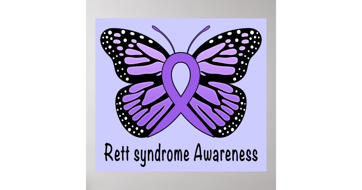 rett syndrome butterfly awareness ribbon of hope poster zazzle com