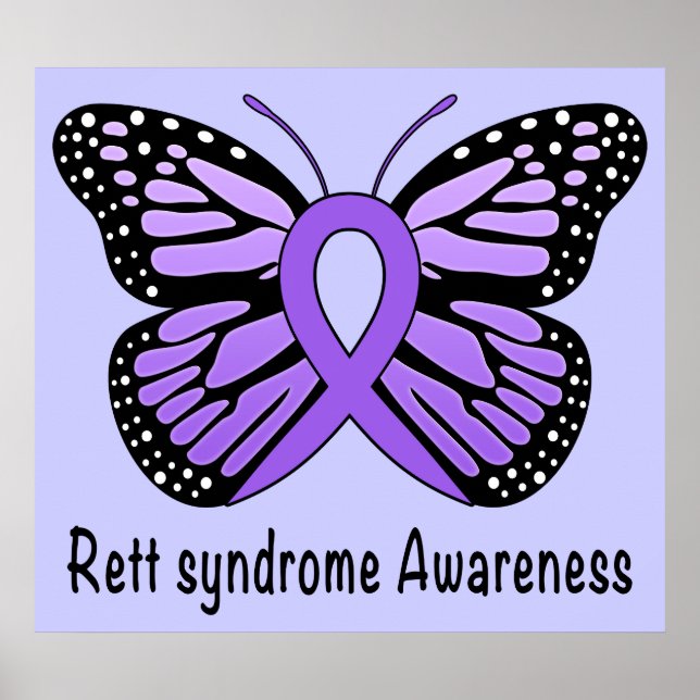 Rett syndrome Butterfly Awareness Ribbon of Hope Poster (Front)