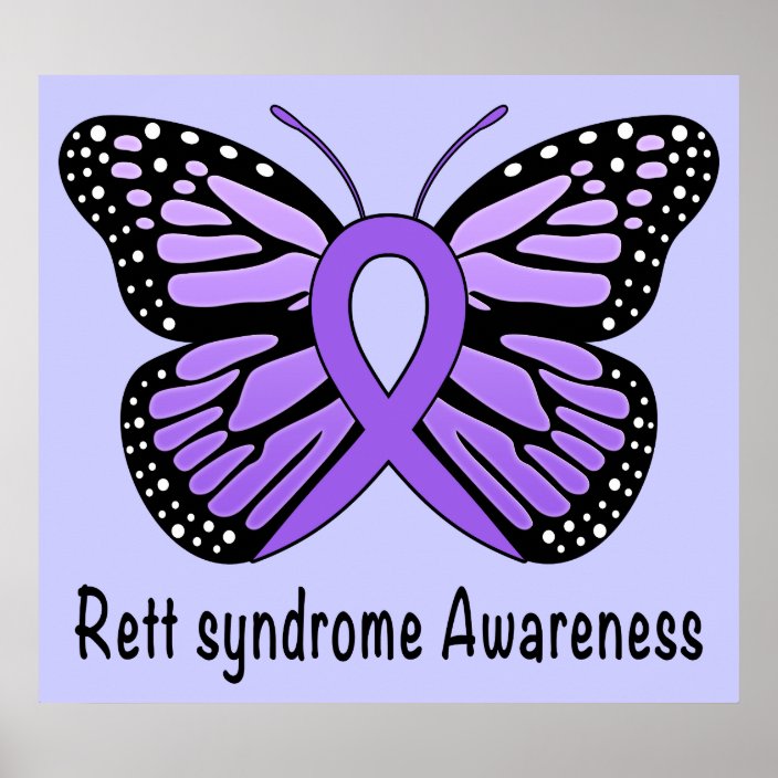 Rett syndrome Butterfly Awareness Ribbon of Hope Poster | Zazzle.com