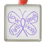 Rett Syndrome Butterfly Inspiring Words Metal Ornament