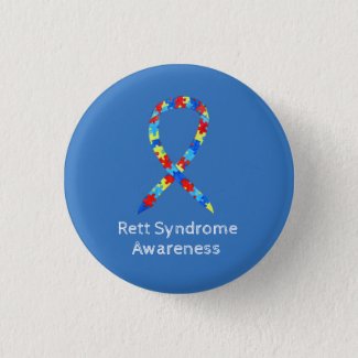 Rett Syndrome Puzzle Awareness Ribbon Custom Pins