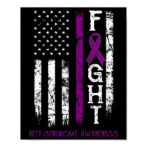 Rett Syndrome Warrior Us Flag Down Syndrome Awaren Poster