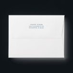 Return Address Back Flap Simple Classic Navy Blue Envelope<br><div class="desc">Classic white and navy blue envelope with centered return address on the back flap.</div>