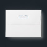 Return Address Back Flap Simple Classic Navy Blue Envelope<br><div class="desc">Classic white and navy blue envelope with centered return address on the back flap.</div>