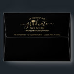 Return Address Black & Gold Ombre Graduation Envelope<br><div class="desc">Add an elegant touch to graduation announcements and invitations with stylish custom return address envelopes. All wording on this template is simple to customize. For a different envelope color, simply select the desired color from the options menu on the product page. The black and gold pre-addressed design features a printed...</div>