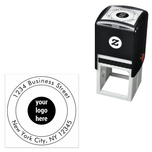 Return Address Business Logo Elegant Modern Self_inking Stamp