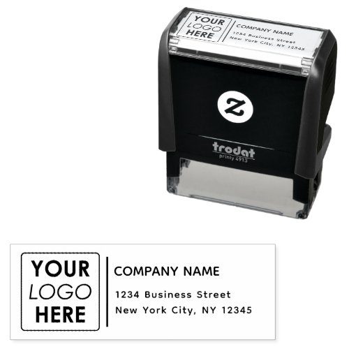 Return Address Business Logo Modern Typography  Self_inking Stamp