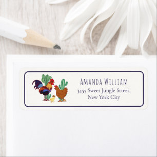 Return Address Cactus Rooster Chicken Baby Shower Label
