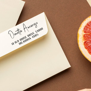 Return Address Casual Minimalist Calligraphy Name Self-inking Stamp