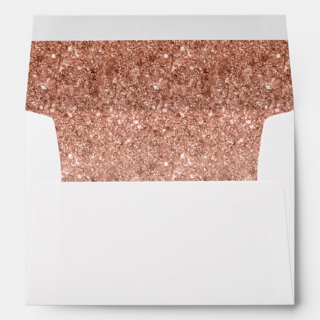 Return Address, Celebrate Rose Glitter Rectangle Envelope (Back (Bottom))