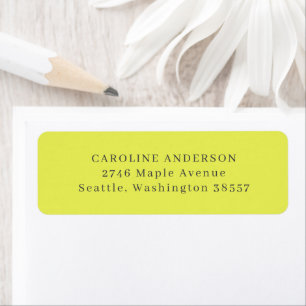 Return Address Chartreuse Personalized Elegant Label