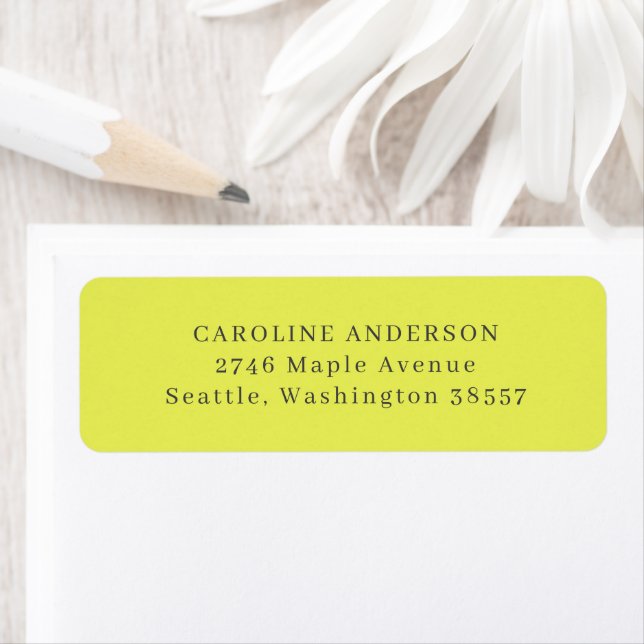 Return Address Chartreuse Personalized Elegant Label (Insitu)