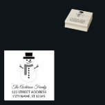 Return Address | Christmas Snowman Personalized  Rubber Stamp<br><div class="desc">Make your holiday cards,  packages,  and mailings stand out this season with a personalized,  Christmas-themed stamp. It's a thoughtful,  time-saving way to add a special touch to all your seasonal correspondence.</div>