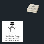 Return Address | Christmas Snowman Personalized  Rubber Stamp<br><div class="desc">Make your holiday cards,  packages,  and mailings stand out this season with a personalized,  Christmas-themed stamp. It's a thoughtful,  time-saving way to add a special touch to all your seasonal correspondence.</div>