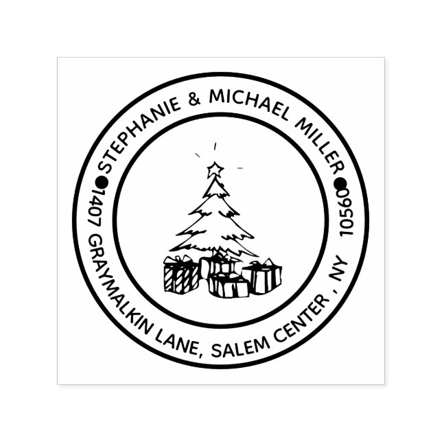 Return address Christmas Tree Self-inking Stamp (Design)