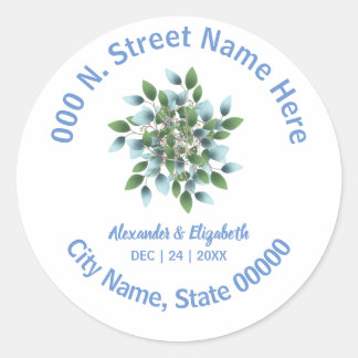 Return Address Classic Eucalyptus Greenery Classic Round Sticker