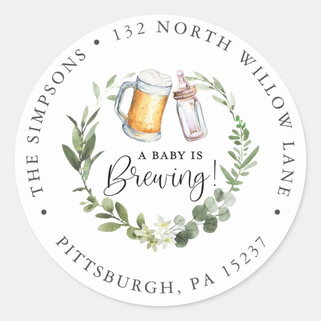 Return Address Classic Round Sticker (Front)