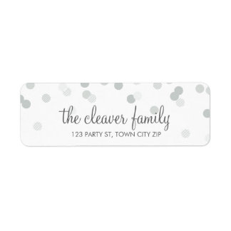 RETURN ADDRESS confetti polka dot pale soft gray Label