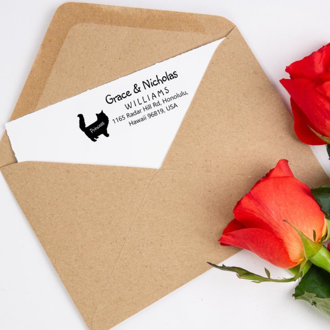 Return Address, Couple with a Cat,  Rubber Stamp (Creator Uploaded)