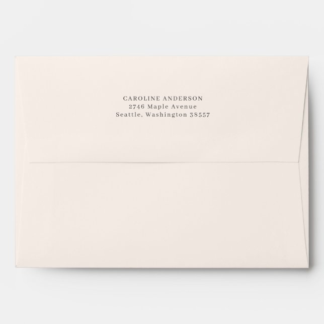 Return Address Cream Chartreuse Lined Personalized Envelope (Back (Top Flap))