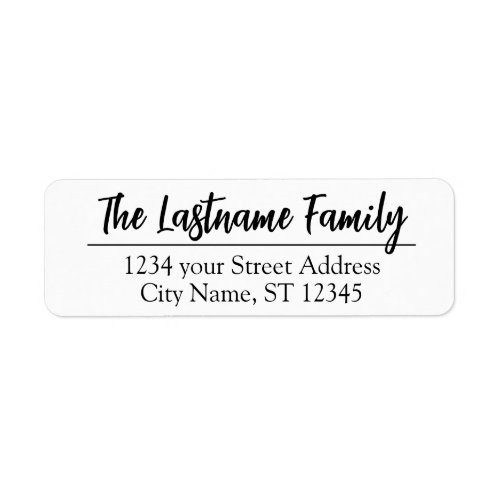 Return Address Custom Family Name Blessings Script Label
