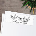 Return Address Custom Family Name Isabella Script Label<br><div class="desc">Isabella Script Font paired with a classic goudy serif font Add your names and street address for a easy way to send mail. A simple, no frills design for any business or home office. Add Whimsy to your Mail - This return address label is a classic way to include your...</div>