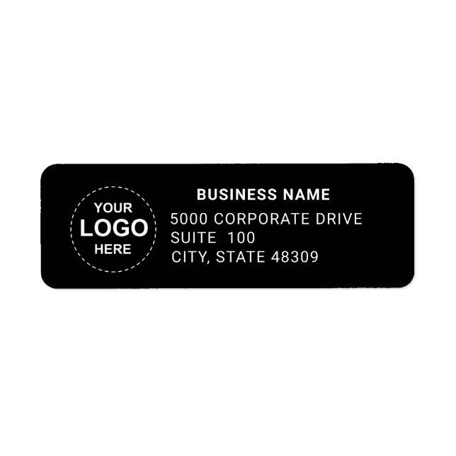 Return Address Custom Logo Black and White Label (Front)