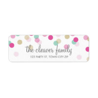 RETURN ADDRESS cute confetti polka dot colorful