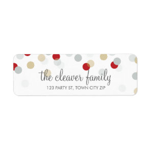 RETURN ADDRESS cute confetti polka dot colorful Label